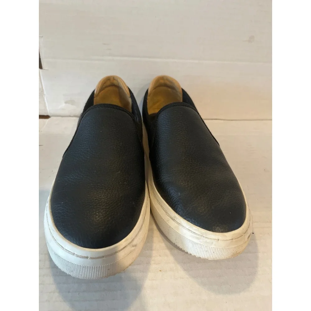 UGG Jass Black Pebbled Leather Slip On Sneakers Womens 1105712 Platform Shoes - Picture 2 of 4